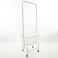 Chariot à linge, chariot d'hôpital/à lessive, pour hôtel, avec barre de suspension