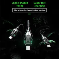 Câble de données en alliage de zinc à charge super rapide 120W Type-C Blindage de tresse en forme de serpent Compatible pour Huawei pour Xiaomi Vivo Autre