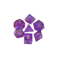 Lot de 7 dés de jeu de rôle D&D de qualité supérieure, à bords tranchants et incrustations métallisées, pour jeux de société