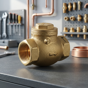 Clapet anti-retour horizontal en laiton à alésage standard avec joint en caoutchouc - Alimentation hydraulique ODM BSP interne (femelle x femelle) avec poignée en acier inoxydable - Product Image 4