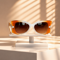 Nouvelles lunettes de soleil unisexes papillon œil de chat rétro polyvalentes style européen et américain, monture intégrale, protection UV400, verres PC verts, pour la photographie de rue