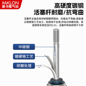 Mini cylindre Mklon Mal20x50 à double action en alliage d'aluminium avec connexion filetée - Product Image 4
