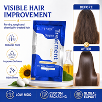 Après-shampoing Bio OEM Personnalisé, 24 Sachets/Boîte, Masque Capillaire à la Kératine Réparateur, Lissant et Anti-Casse, Sachet de Voyage