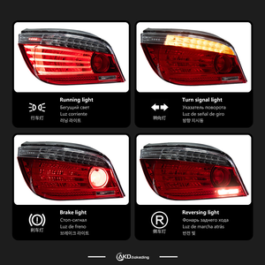 Nouveaux feux arrière LED AURON Facelift pour Série 5 E60 (2004-2007) |   Ensemble de feux arrière à moderniser |   Lumière améliorée à lentille transparente 6000K - Product Image 2