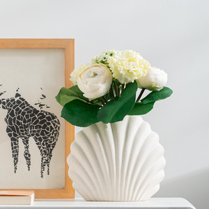 <span class=keywords><strong>Vase</strong></span> en céramique de style nordique, moderne et créatif, en forme de coquille, minimaliste, <span class=keywords><strong>blanc</strong></span>, <span class=keywords><strong>pour</strong></span> fleurs de <span class=keywords><strong>pampa</strong></span>, décoration intérieure - Product Image 4
