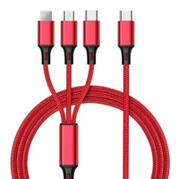 Câble de charge USB Type C tressé en nylon 2A double entrée en alliage d'aluminium pour téléphone IOS, batterie externe, appareil photo