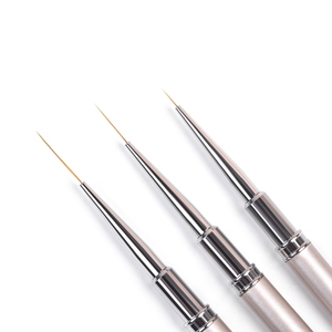 Pinceau de traçage professionnel pour nail art 100 % Kolinsky Sable, manche métallique, pour la peinture des ongles – Vente en gros - Product Image 5