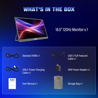 Monitor portátil de 18.5 pulgadas 2K 120Hz QHD IPS, pantalla externa para juegos con 100% sRGB y soporte para Windows