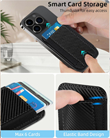 Funda Magnética Flexible para Teléfono con Banda Elástica y Tarjetero de Cuero PU para iPad, Soporte Portátil y Soporte de Viaje