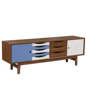 Desain baru 2022 meja berdiri TV kayu desain baru dengan laci kabinet TV modern dengan lemari kaca
