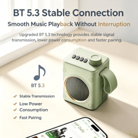 Haut-parleur portable d'extérieur M1 Mini sans fil avec subwoofer 5W, compatible V5.3, haute qualité sonore, prise en charge des cartes TF et AUX, boîtier rechargeable intégré
