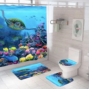 Rideau de douche d'hôtel de luxe Offre Spéciale tapis de bain ensemble de rideau de douche de salle de bain doublure de douche