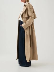 معطف ترنش نسائي جديد لخريف وشتاء، جاكيت متوسط الطول بقصة واسعة، مصنوع من القطن مع حزام، ملابس بتصميم وتصنيع مخصص حسب الطلب - Product Image 6