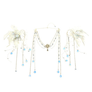 Nouvelles boucles d'oreilles sirène blanches faites à la main, design original 2024, chaîne de front, accessoires de maquillage, coiffe Hanfu - Product Image 5