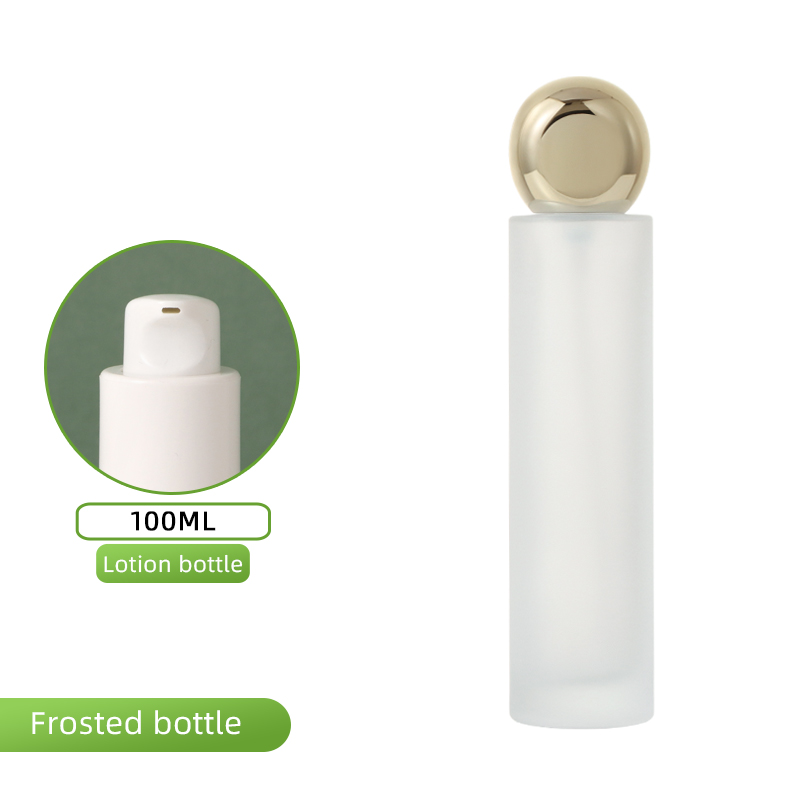 Flacon givré de 100 ml - lotion blanche + couvercle doré "Dieu Soleil"