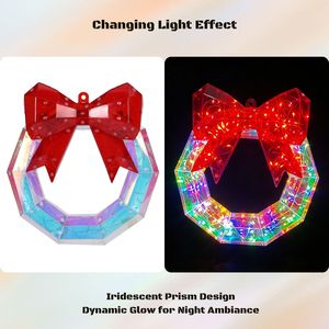 Lazo Rojo LED Decorativo para Colgar en la Pared, Funciona con Batería, Lazo Prismático Luminoso, Decoración Geométrica para Bodas, Navidad y Fiestas - Product Image 4