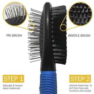 Hot Sales Cleaning Cat And Dog Tangled Hair Double Sided Pet Dog Grooming Comb Brush
