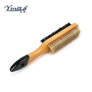 Yinste Double Sided Shoe <b>Brush</b> Pig Hair Wooden Handle Cleaning <b>Dusting</b> <b>Brush</b> - Product Image 1