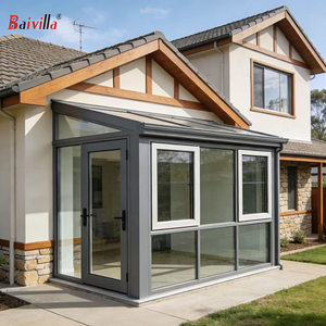 Invernadero Moderno con Estructura de Acero, Doble Capa de Vidrio Templado Transparente Low-E, Tipo Lean-To, para Patio o <span class=keywords><strong>Terraza</strong></span> - Product Image 3
