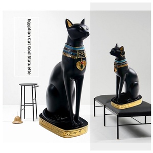 Artigianato in Resina per la Casa, Arte Popolare, Ornamenti Esotici del Dio Gatto Egiziano, Stile Europeo e Americano, Decorazioni Uniche per la Casa, Artigianato - Product Image 2