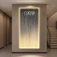 Horloge murale électronique décorative en cristal de style Art déco moderne, cadre en alliage d'aluminium pour salon haut de gamme