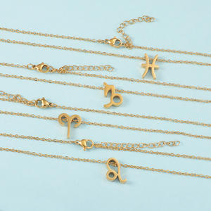 Collar de Clavícula de Bisutería, Chapado en Oro de 18K PVD, Acero Inoxidable, Collares con Colgante de Constelaciones para Mujer, Regalo de los 12 Signos del Zodiaco - Product Image 4