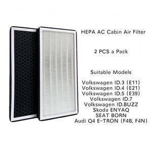 Filtro de aire de cabina HEPA para Volkswagen ID.<span class=keywords><strong>3</strong></span> ID4X ID6X CROZZ Audi Q4 e-tron Skoda Enyaq, purificador de aire de coche, reemplazo OEM, paquete de <span class=keywords><strong>2</strong></span> - Product Image 2