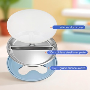 Plato Grande de Acero Inoxidable de 20 cm para Bebé con Base de Succión de Silicona y Tapa, Plato Multifuncional para una Alimentación Saludable, Libre de BPA - Product Image 3