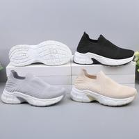 Chaussures de marche amortissantes pour femmes, baskets minimalistes de course, chaussures de jogging, chaussures de sport basses, tissu extensible, maille respirante, légères
