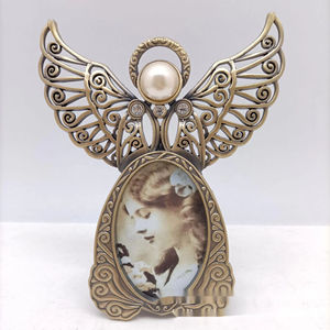 Modern Retro Furniture Display Children's Silver Colored Angel Metal Decorative Photo <b>Frame</b> - Product Image 4