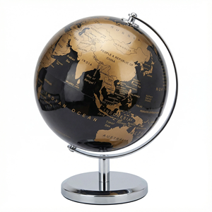 Globo Terráqueo Moderno HM1422 de 14.2cm con Base Metálica, Rotación de 360°, Globo de PVC, Decoración <span class=keywords><strong>para</strong></span> Hogar, Oficina, Escritorio, Regalo Escolar, Venta al Por Mayor - Product Image 1