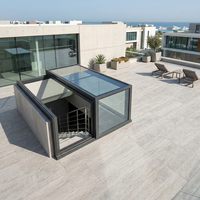Fenêtre de toit coulissante en aluminium sur mesure en forme de L pour escalier et terrasse, étanche, pour projet de luminisation naturelle