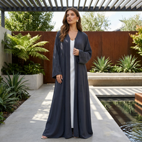 Abaya élégante en polyester pour le Moyen-Orient et Dubaï, faite à la main avec perles, longueur ras du sol, vêtements musulmans pour femmes, faible MOQ pour le commerce extérieur