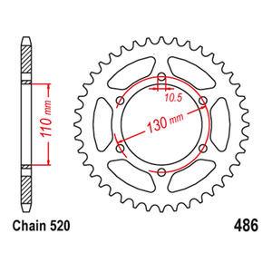 เฟืองท้ายรถจักรยานยนต์38T 39T,เฟืองหลัง520สำหรับ Kawasaki <span class=keywords><strong>KR250</strong></span> A1-A2 84-85 ZR550 B2-B8 Zephyr GPZ400 R (ZX400D) - Product Image 3