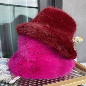 Sombreros de Piel Sintética al por Mayor en Stock, Gorros de Invierno para Mujer, Sombreros de Pescador de Piel Engrosada para Mujer - Product Image 1