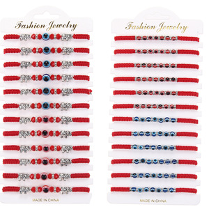 Modyle — Bracelet De cheville porte-bonheur en forme d'éléphant, chaîne rouge à nœud, bijoux contre le mauvais œil, pour femmes et garçons, 12 pièces - Product Image 1