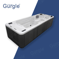 Piscine Spa Extérieure Sans Fin avec Jets de Massage Intégrés, Grande Taille 5,8 Mètres, Fabrication Chinoise