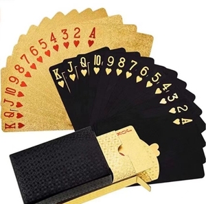 Suministro directo de fábrica Cubiertas de póquer duraderas chapadas en oro personalizadas de alta calidad <span class=keywords><strong>Póker</strong></span> de plástico - Product Image 1