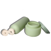 Bouteille de shampoing en plastique HDPE vert biodégradable, emballage cosmétique doux pour Lotion corporelle 250ml 300ml 400ml 500ml