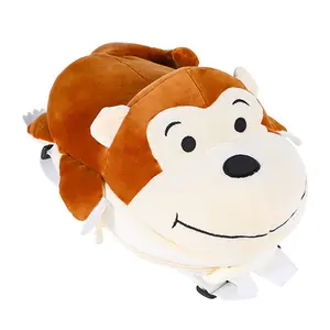 Wholesale Kids Lovely Soft Monkey Backpacks Kindergarten Bags Custom Kawaii Plush Stuffed Animal Bag For Children