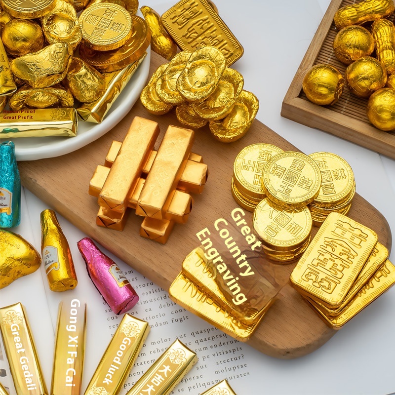 Gold Ingot and Bars Birthday Cake Decoration Chocolate God Wealth Wedding Candy Pendant Cake Tools