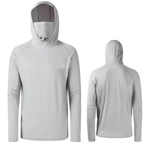 Hoodie de pêche en polyester à séchage rapide UPF 50, chemise de pêche à capuche, protection solaire UV, impression par sublimation, performance imperméable - Product Image 2