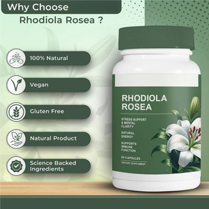 Cápsulas de Rhodiola Rosea 60 Contém para Adultos - Melhora a Imunidade Extratos Vegetais para Suporte à Saúde Adulto - Product Image 3