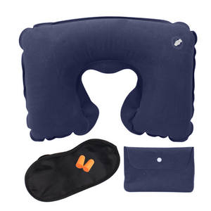 Almohada inflable <span class=keywords><strong>de</strong></span> viaje para el cuello, <span class=keywords><strong>máscara</strong></span> para los ojos, tapón para <span class=keywords><strong>la</strong></span> oreja y bolsa - Product Image 1
