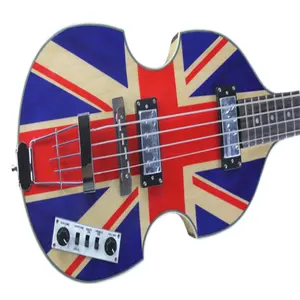 England Flagge Vintage suchen Hofner Bb2 4 Saiten Bass Tiger Flame Pearloid Tuner Hofner Violine Flagge Bass versand kostenfrei Lager