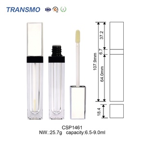 Tubes carrés en plastique personnalisés pour brillant à lèvres, avec applicateurs, en stock pour emballage cosmétique et rouge à lèvres, 6,5-9,0 ml – Vente chaude - Product Image 2