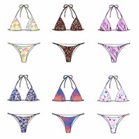 OEM ODM Custom Dames 2-delige Bikiniset Groothandel Driehoek Print Snel Droogend Ademend Anti-UV Plus Size Strandkleding
