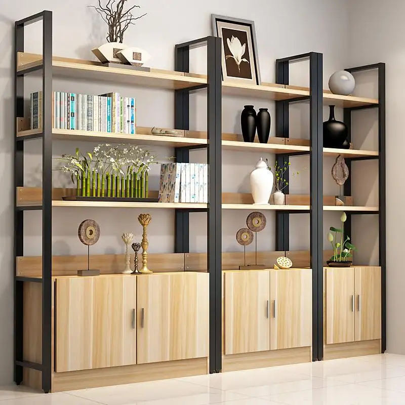 Moderne Einfachheit Platzsparendes Home Office Vielseitiges 5-lagiges freistehendes Display-Lager regal Bücherregal aus Massivholz