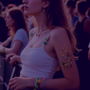 Nuevas pegatinas de tatuajes con purpurina mágica creativa, sin color, para festivales de música, conciertos, discotecas, y eventos transfronterizos. - Product Image 2