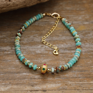 Pulsera de Piedras Naturales con Baño de Oro, Unisex, Regalo, Joyería, Azure Rain Jinhua, Éxito de Ventas Transfronterizo - Product Image 4